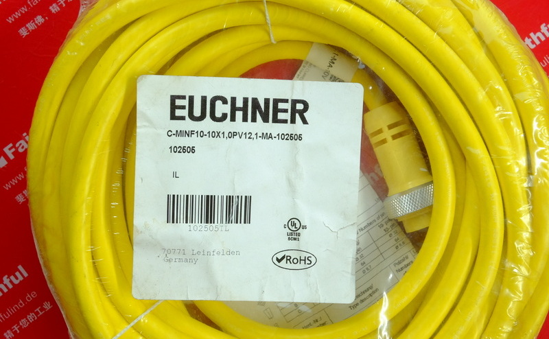 Euchner 102505 安士能配有10针MR10圆形接插头的接配线电缆 C-MINF10-10X1,0PV12,1-MA-102505 12.1 m